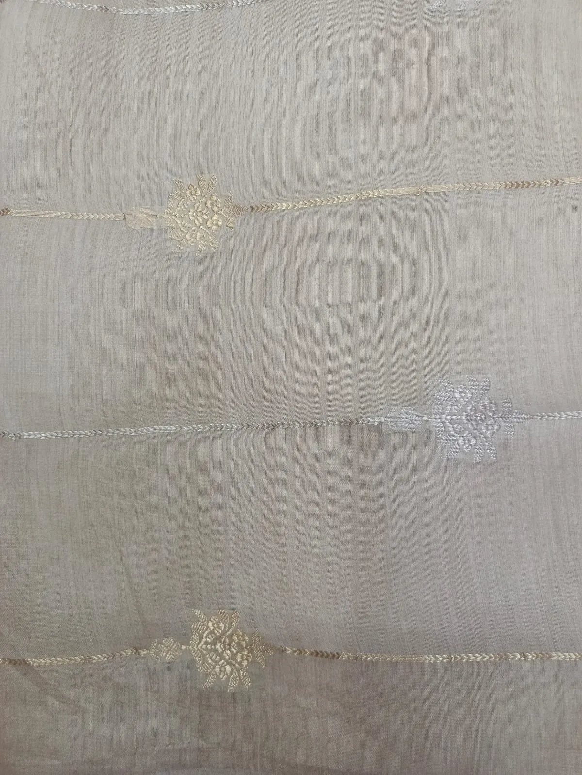 100% Pure Muga Tussar Silk Handloom With Minutely Woven Buttis
