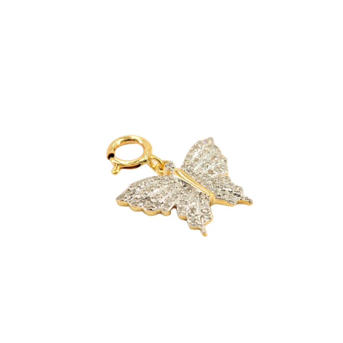 10k Yellow Gold and Diamond 'Butterly' Charm - 10065