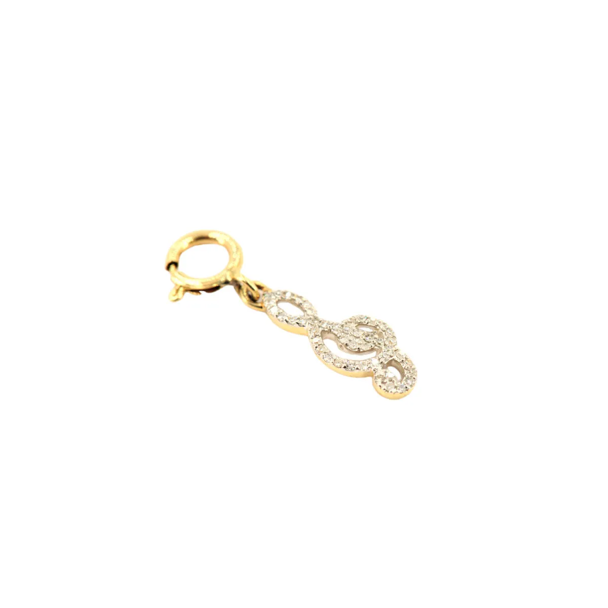 10k Yellow Gold and Diamond 'Treble Clef' Charm - 10035