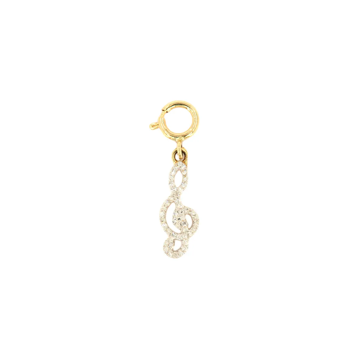 10k Yellow Gold and Diamond 'Treble Clef' Charm - 10035