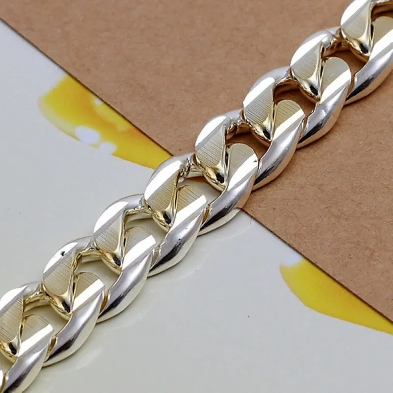10mm Gold Chain Bracelet women wedding wedding birthday Jewelry