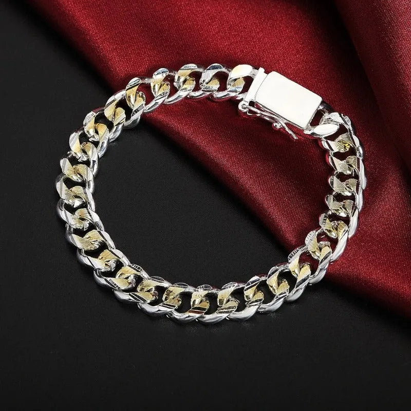10mm Gold Chain Bracelet women wedding wedding birthday Jewelry