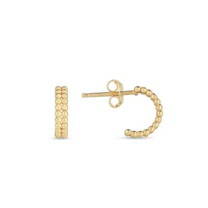 14K Gold Prosecco Double Row Mini Earrings