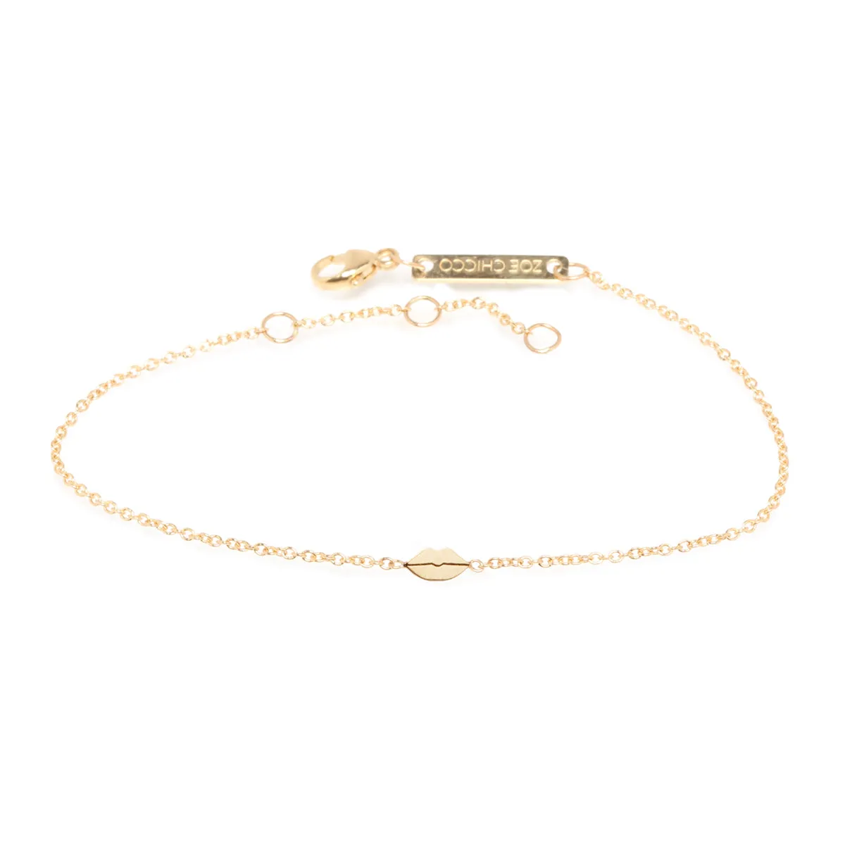 14k itty bitty lips bracelet
