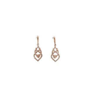 14K Rose Gold .35CT G SI1 Round Diamond Chandelier Earrings