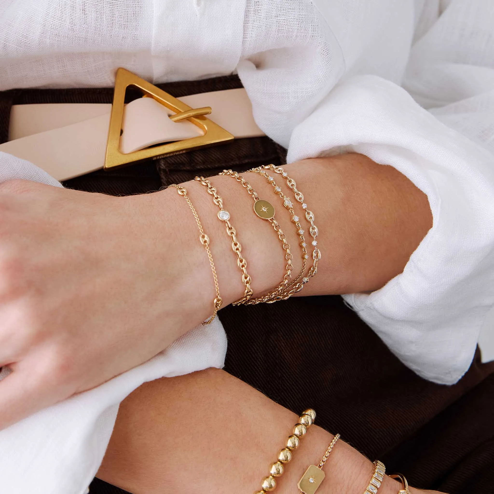 14k Small Mariner Link Station Bracelet