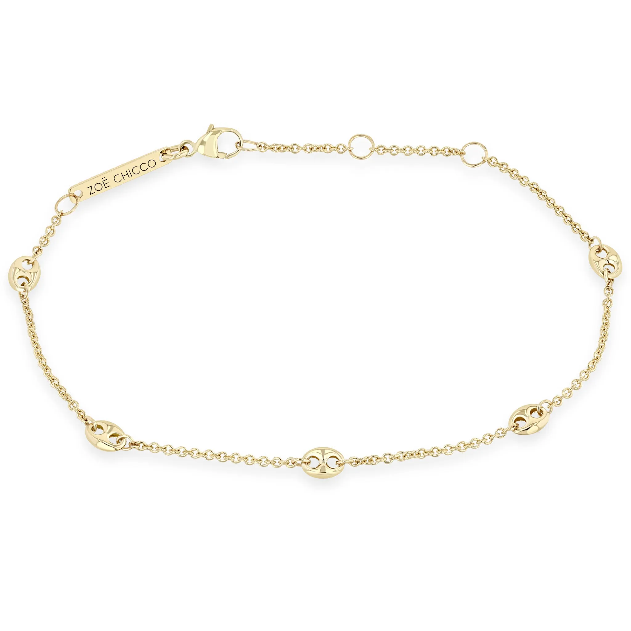 14k Small Mariner Link Station Bracelet