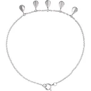 14K White 7" Charm Bracelet