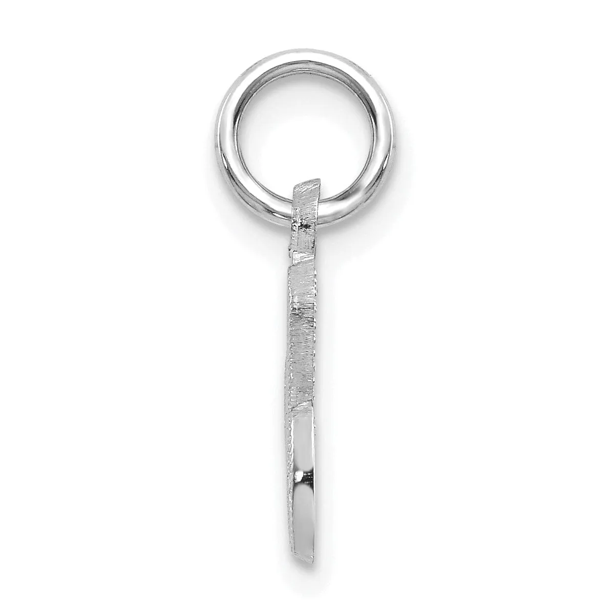 14K White Gold Small Size Casted Script Design Letter C Initial Charm Pendant