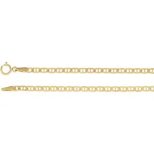 14K Yellow 2.25 mm Anchor 7" Chain