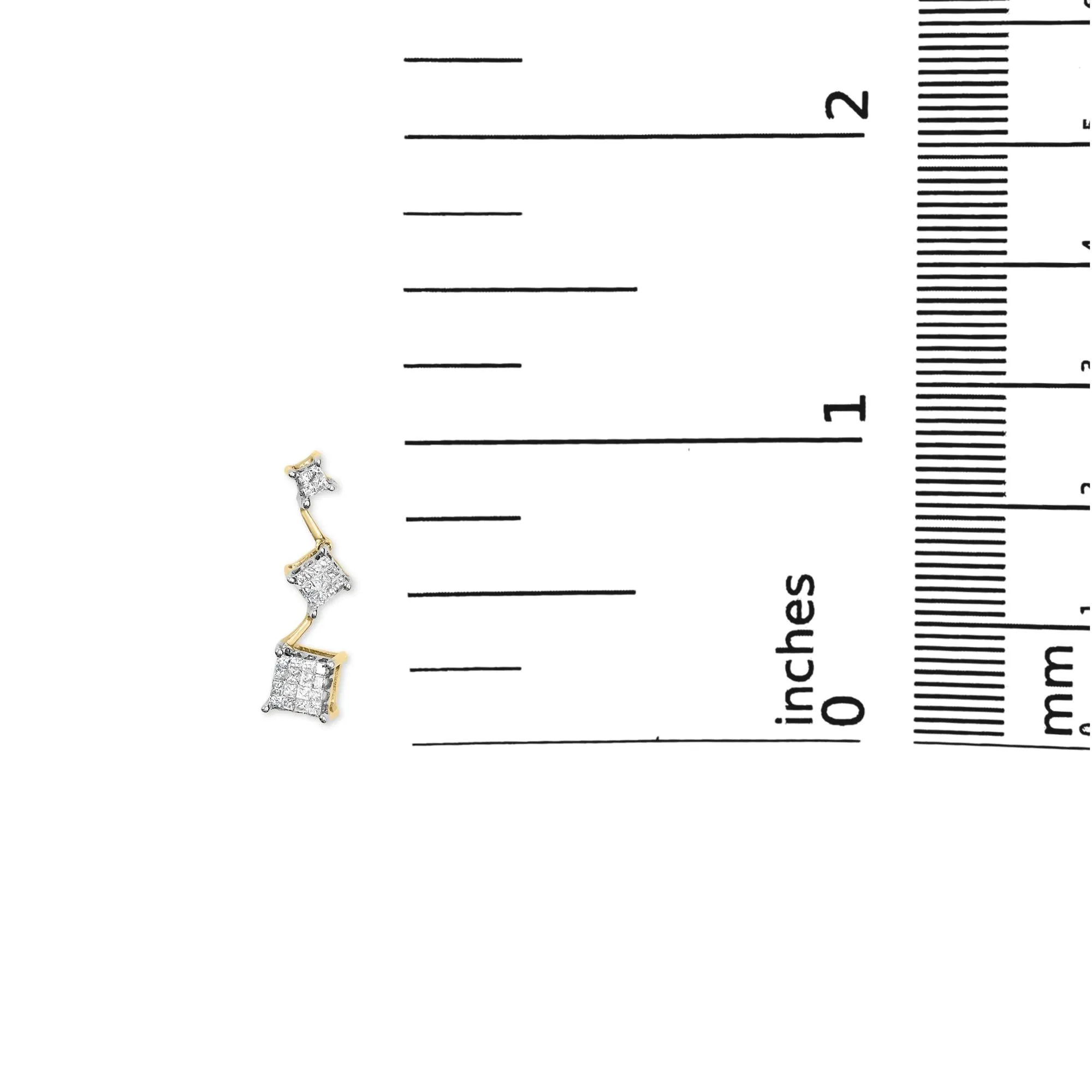 14K Yellow Gold 1 cttw Princess Cut Diamond Earrings (H-I, SI1-SI2)