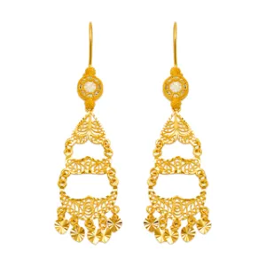 14K Yellow Gold Chandelier Earrings