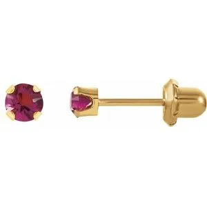 14K Yellow Imitation Amethyst Inverness® Piercing Earrings