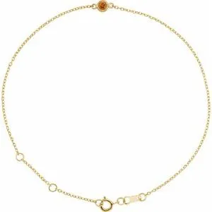 14K Yellow Natural Citrine Bezel-Set Solitaire 6 1/2-7 1/2" Bracelet