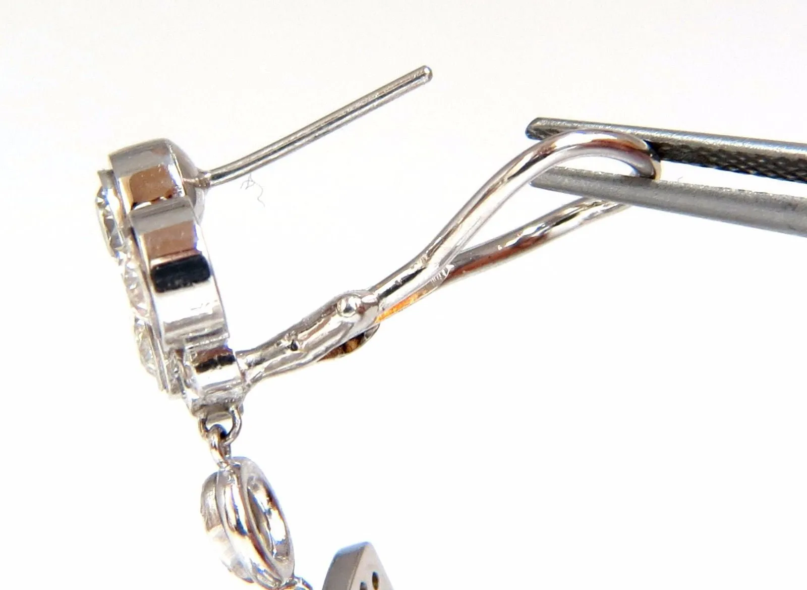 16.00ct natural diamonds deco long chandelier dangle earrings