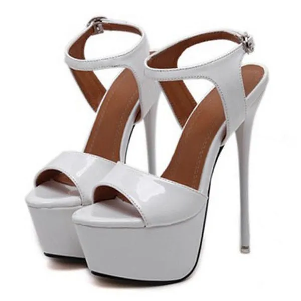 16CM High Heels Sandals Summer Sexy Open Toe Party Dress Platform Gladiator Women