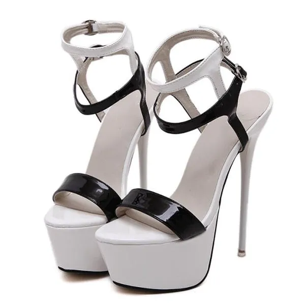 16CM High Heels Sandals Summer Sexy Open Toe Party Dress Platform Gladiator Women