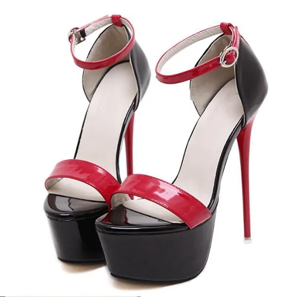 16CM High Heels Sandals Summer Sexy Open Toe Party Dress Platform Gladiator Women