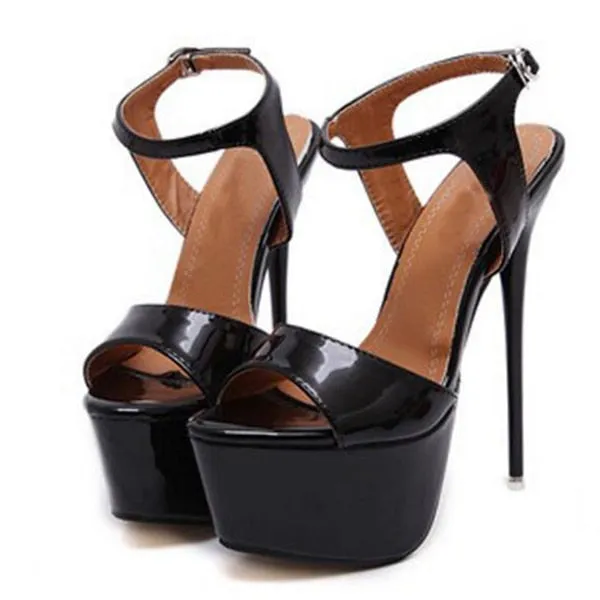 16CM High Heels Sandals Summer Sexy Open Toe Party Dress Platform Gladiator Women