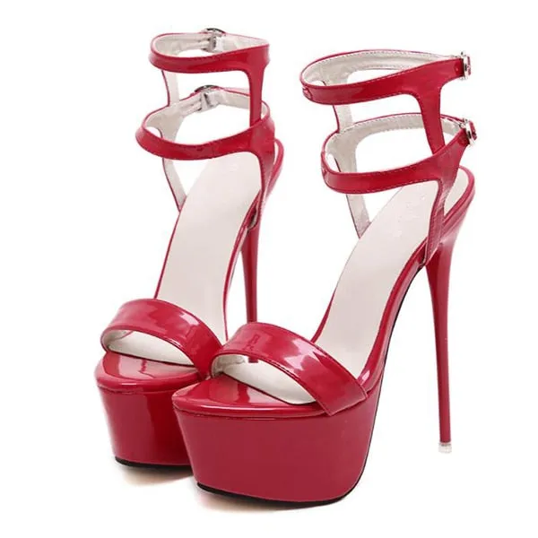 16CM High Heels Sandals Summer Sexy Open Toe Party Dress Platform Gladiator Women