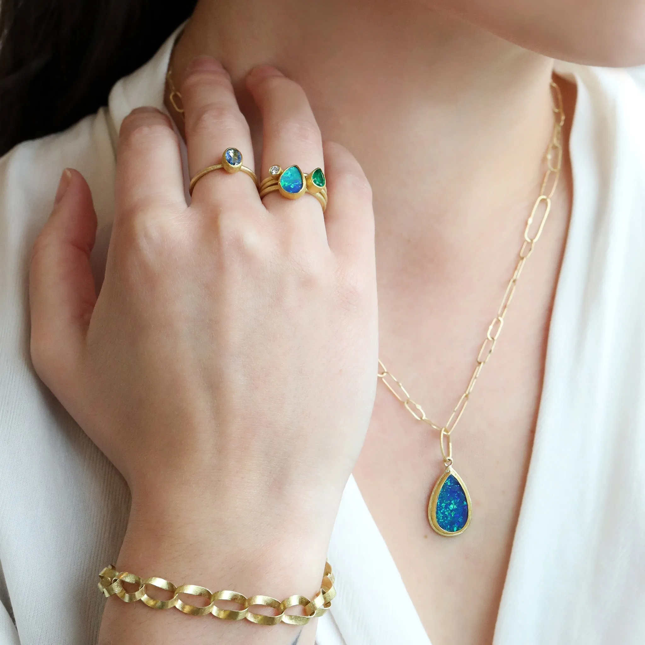 18K Gold Handmade Petite "Mobius" Link Bracelet