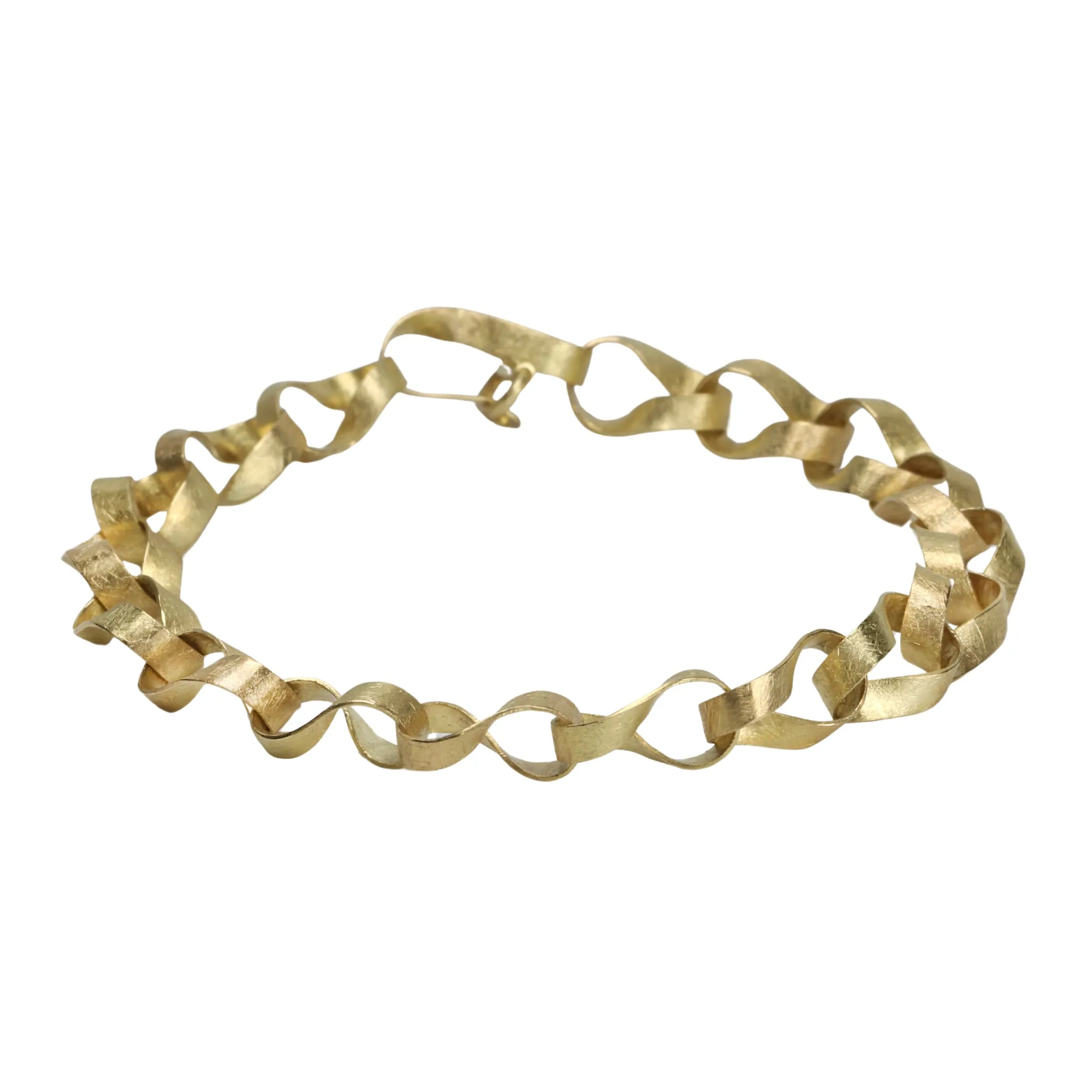 18K Gold Handmade Petite "Mobius" Link Bracelet
