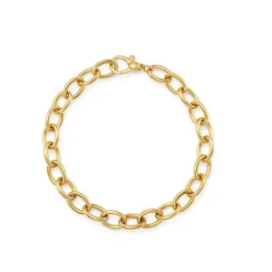18K Yellow Gold Roberto Coin Oval Link Charm Bracelet