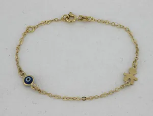 18KY Evil-Eye & Boy Charm Bracelet