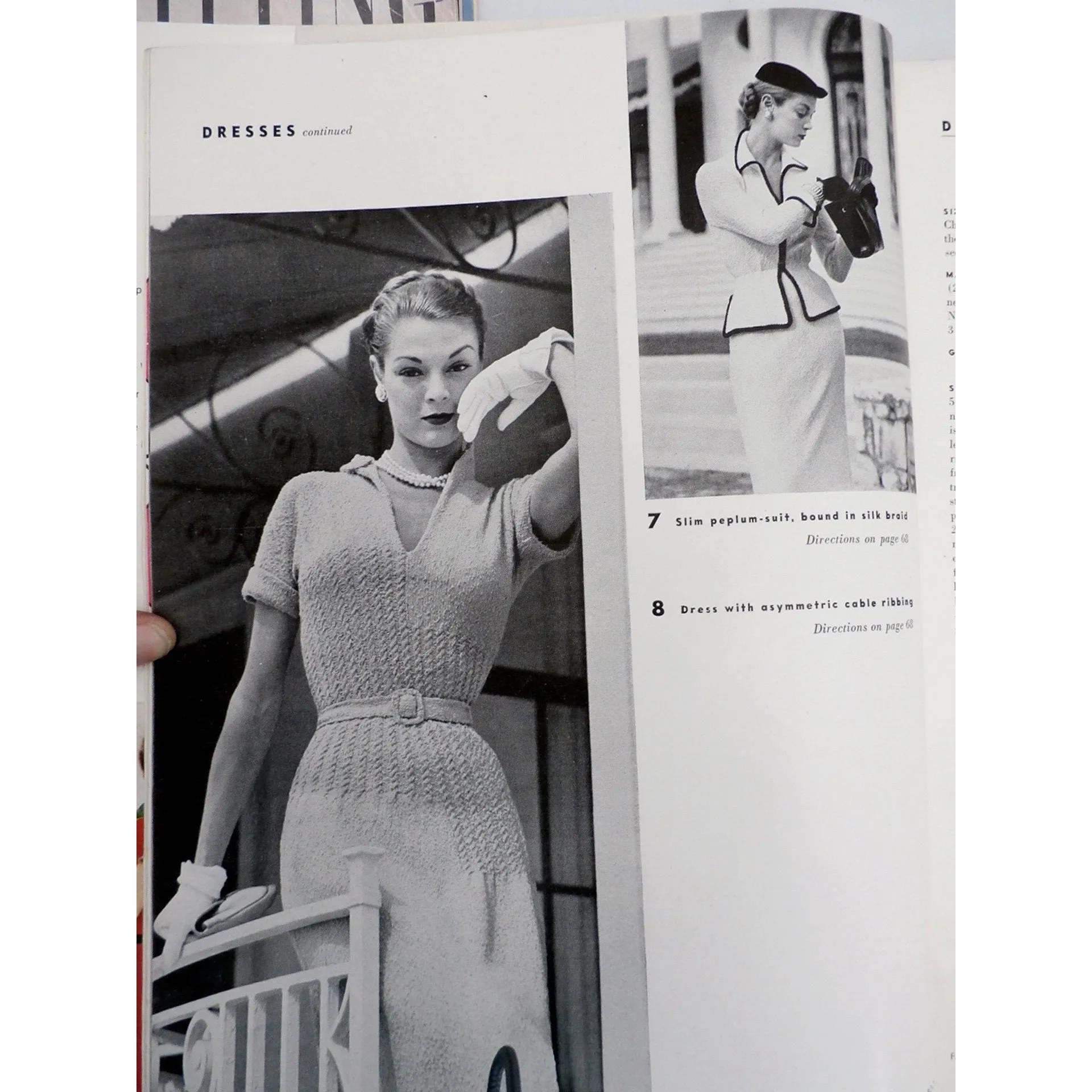 1951 Vogue  Knitting Crochet Patterns Dresses Blouses Bathing Suit Hats