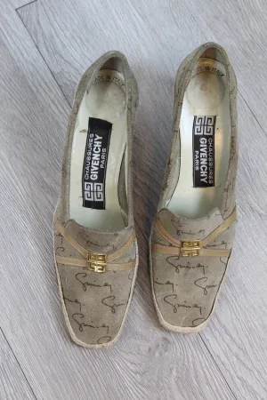 1980s GIVENCHY logo suede wedges shoes size 6.5 us | new fall