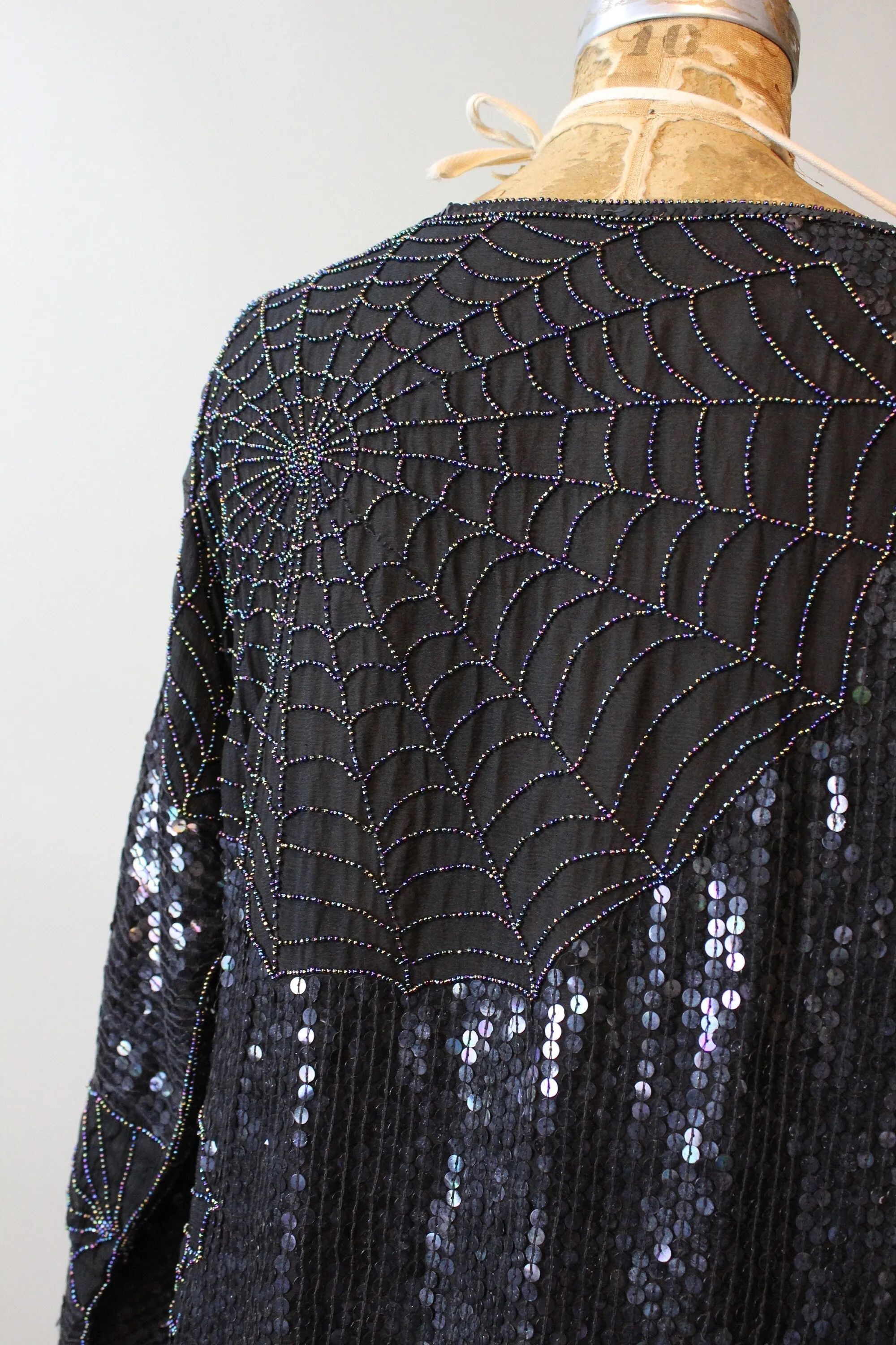 1980s SPIDER WEB beaded sequin top all sizes | new winter