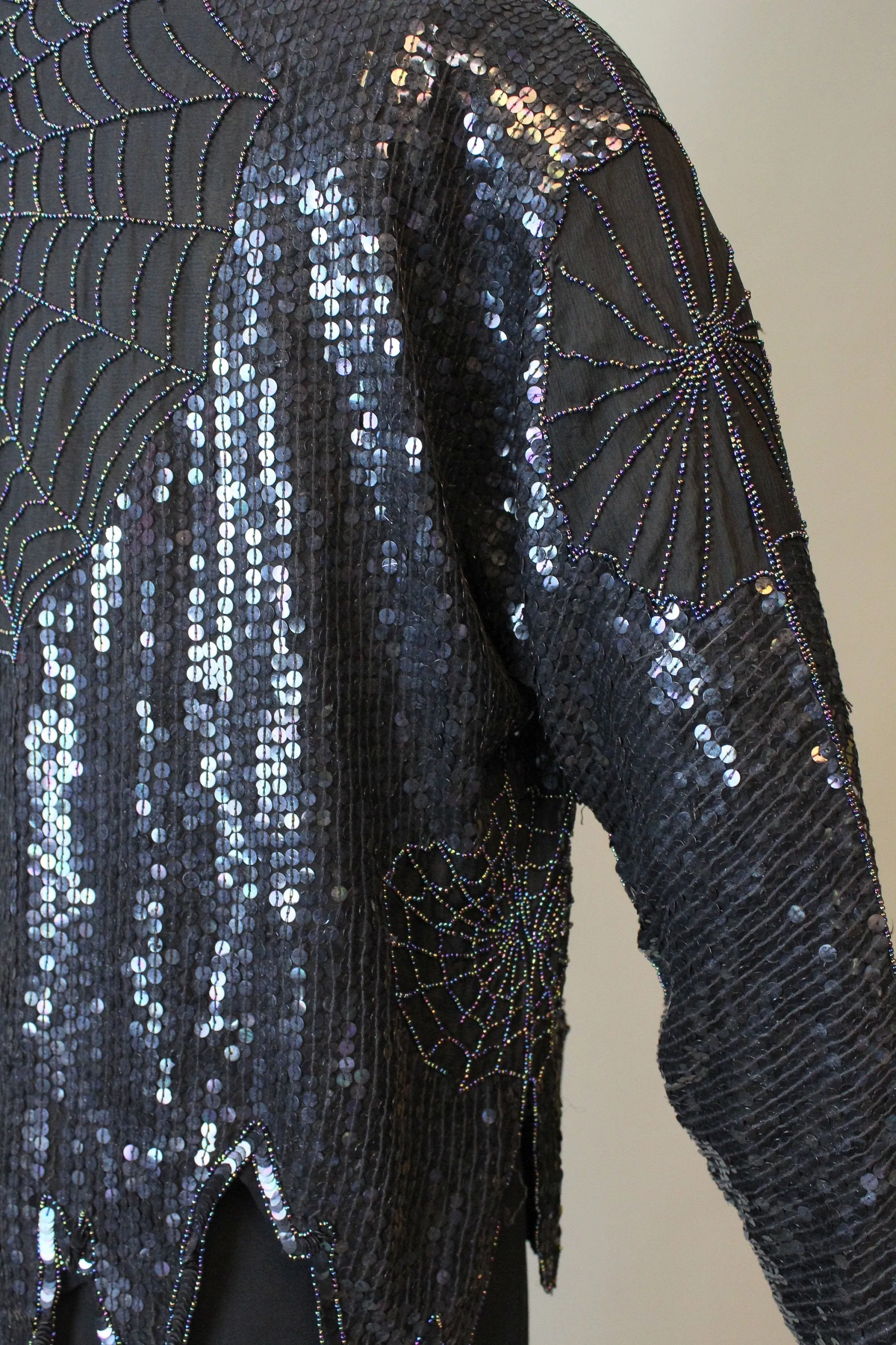1980s SPIDER WEB beaded sequin top all sizes | new winter
