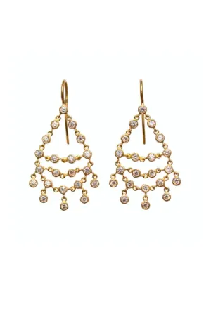 22K Yellow Gold Diamond Dancing Emilie Earrings