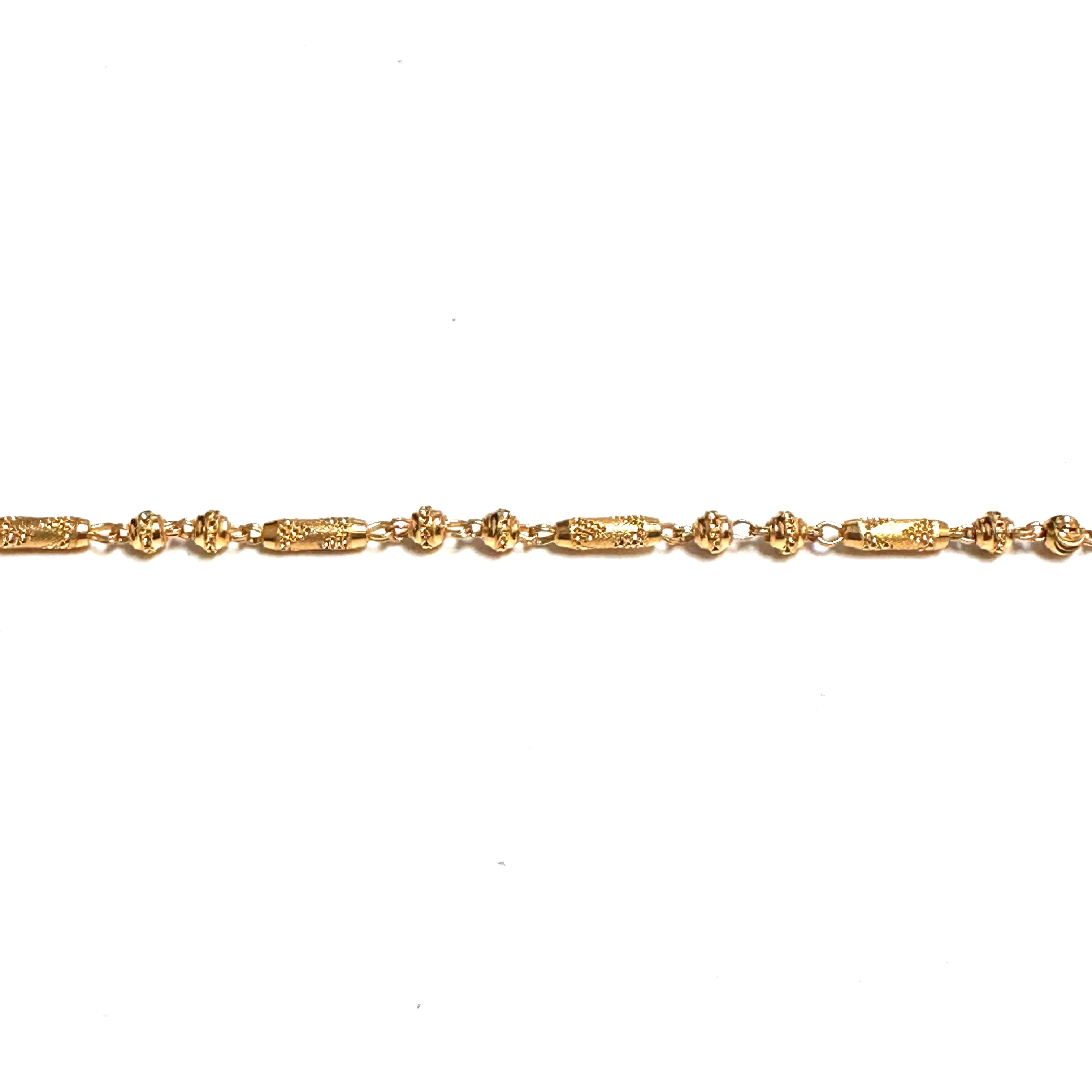 22K Yellow Gold Fancy Beaded Bracelet