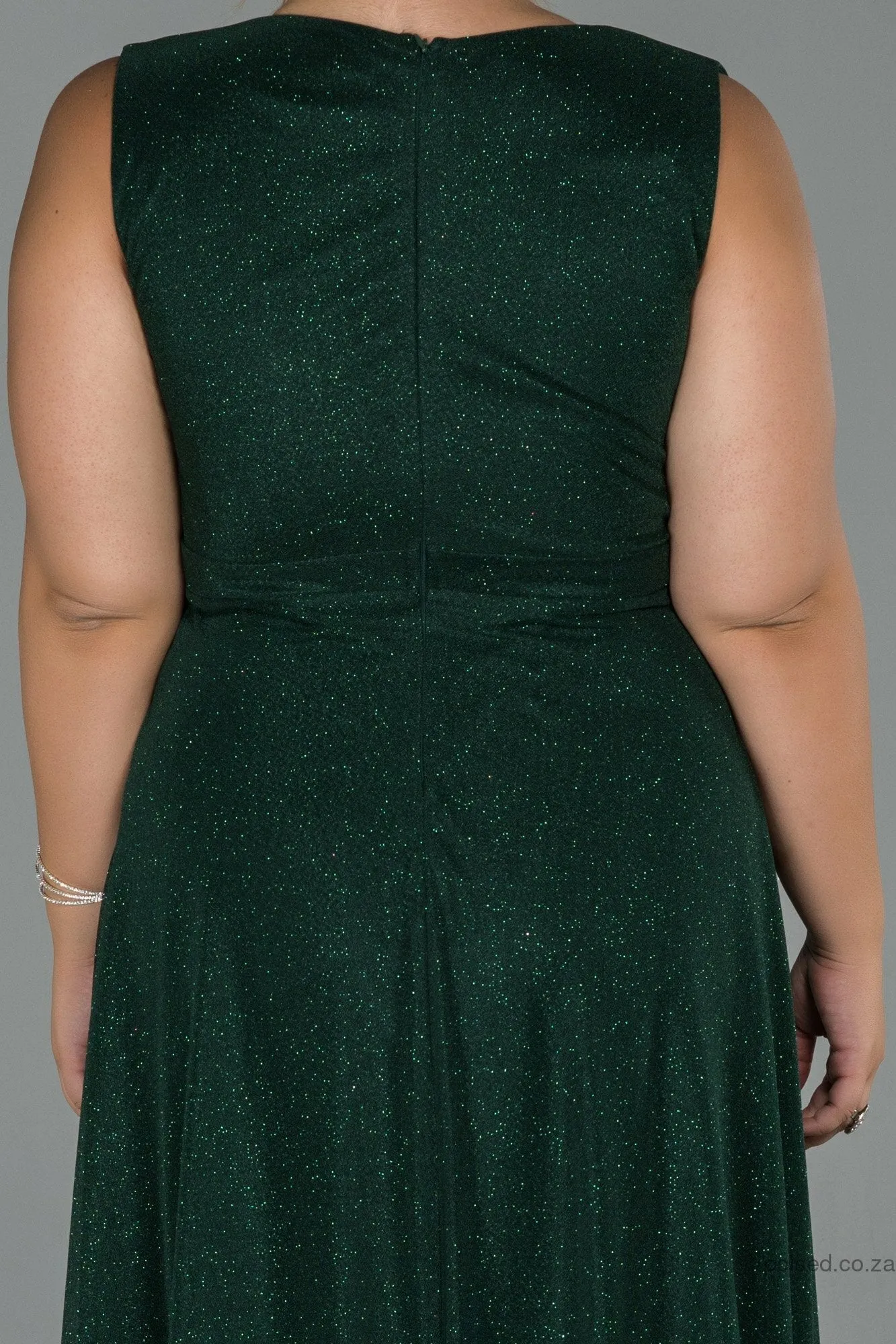 29967 Green Shimmer Tulle Dress