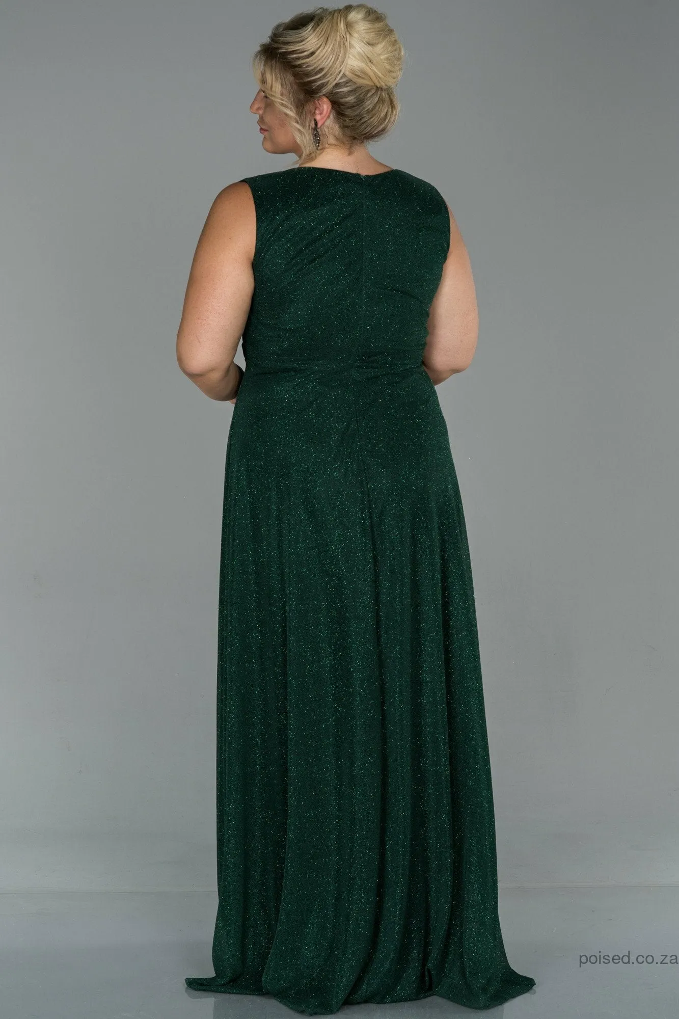 29967 Green Shimmer Tulle Dress