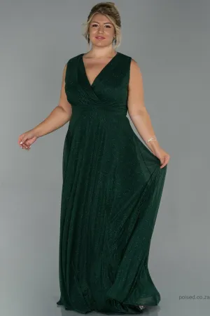 29967 Green Shimmer Tulle Dress