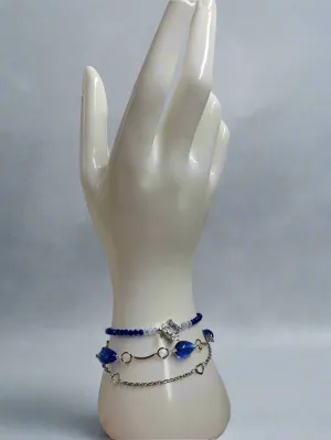 3 piece Royal Blue Bracelet - Layering Bracelet
