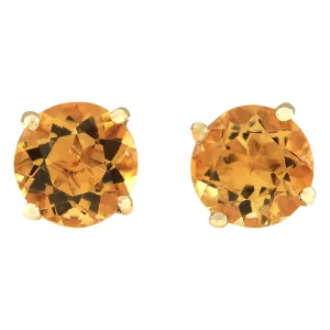 3.00 Carat Natural Citrine 14K Yellow Gold Earrings