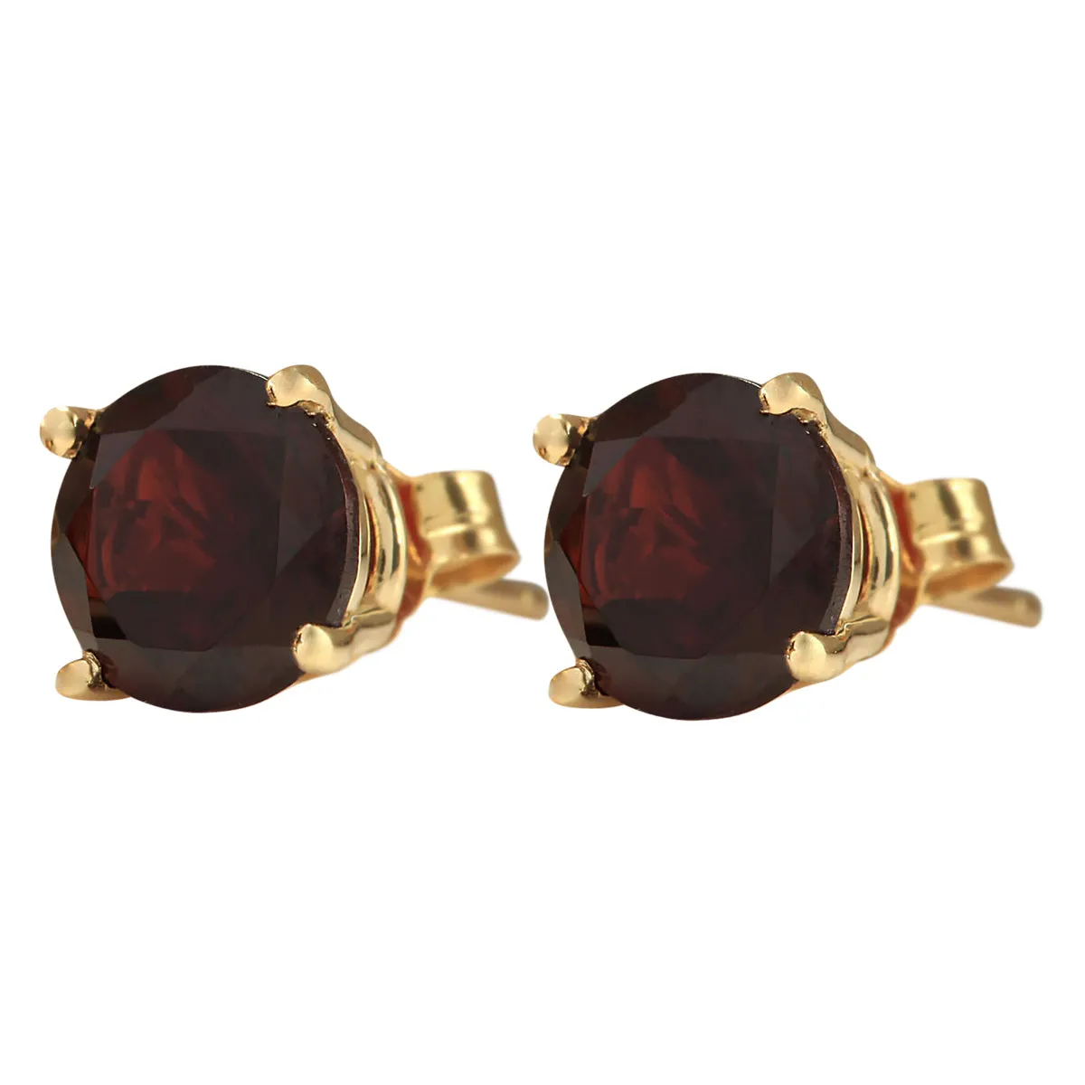 3.00 Carat Natural Garnet 14K Yellow Gold Earrings