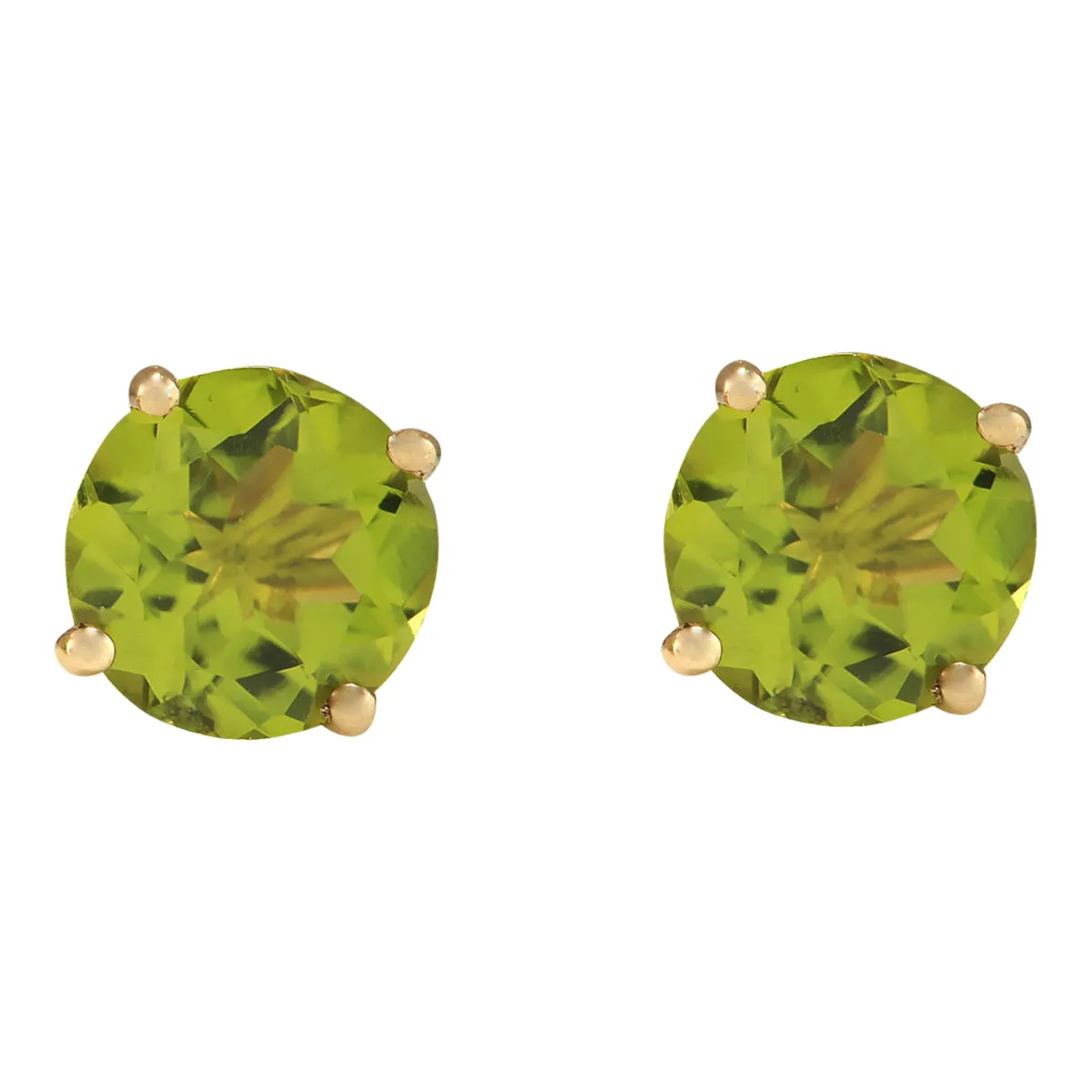 3.00 Carat Natural Peridot 14K Yellow Gold Earrings