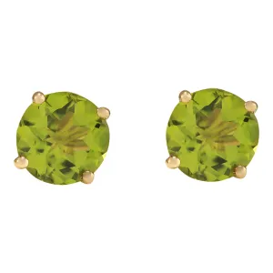 3.00 Carat Natural Peridot 14K Yellow Gold Earrings