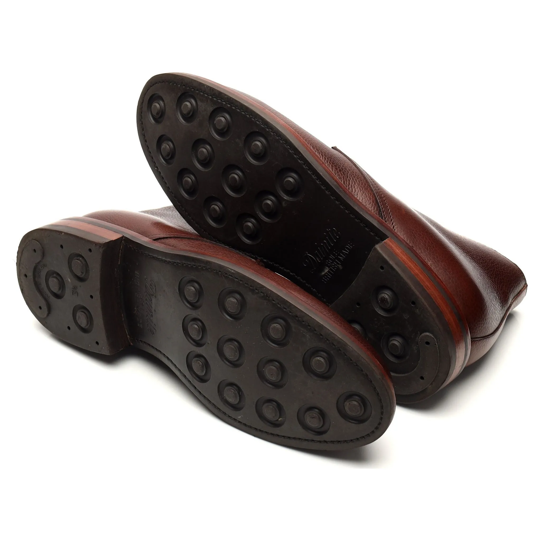'320-K3' Brown Grain Leather Chukka Boots UK 7.5 F