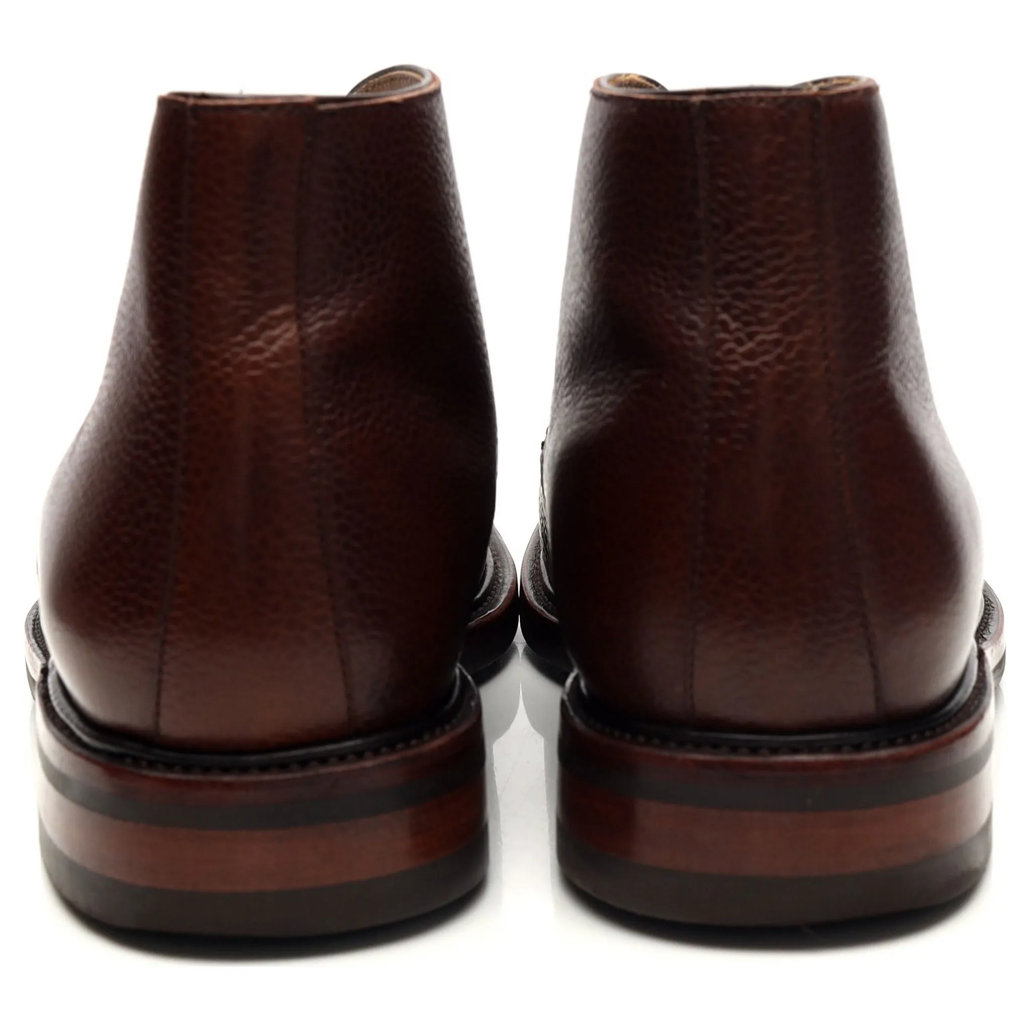 '320-K3' Brown Grain Leather Chukka Boots UK 7.5 F