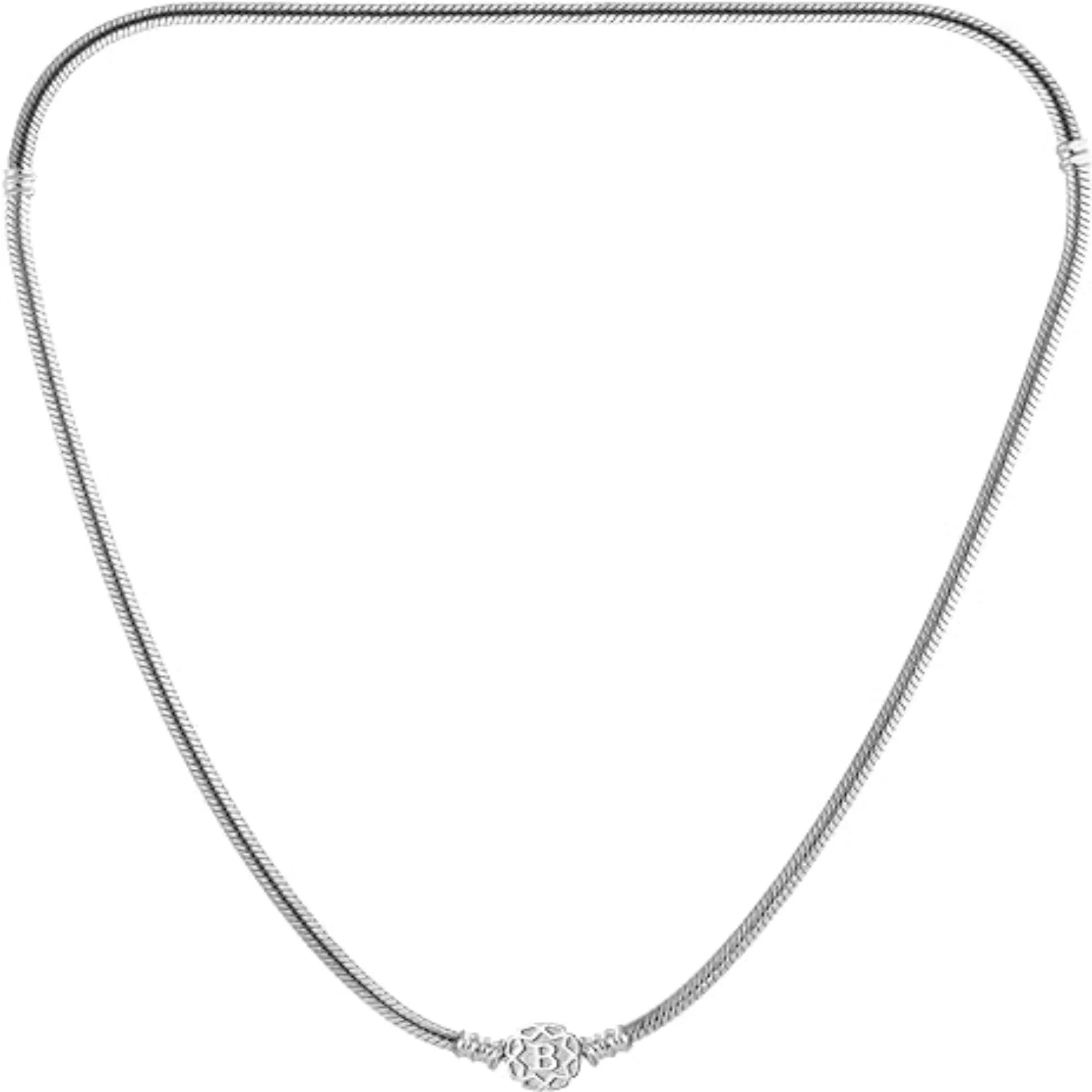 3mm European Snake Chain Charm Bead Pendant Necklace Jewelry 20inch Silver