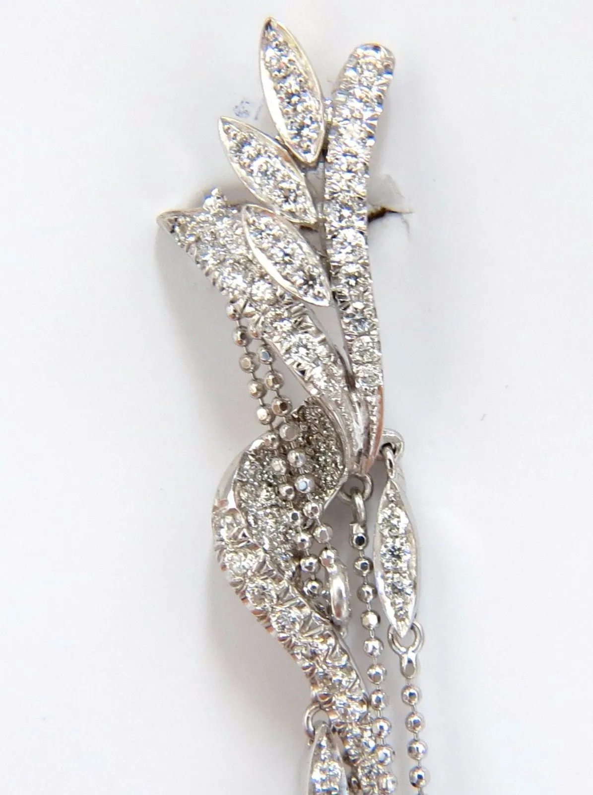 5.00ct natural diamonds modern dangle ball chain drop earrings 18kt