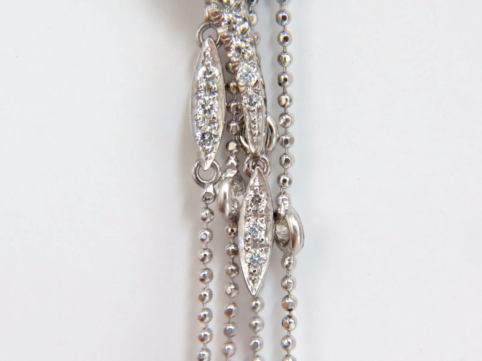 5.00ct natural diamonds modern dangle ball chain drop earrings 18kt