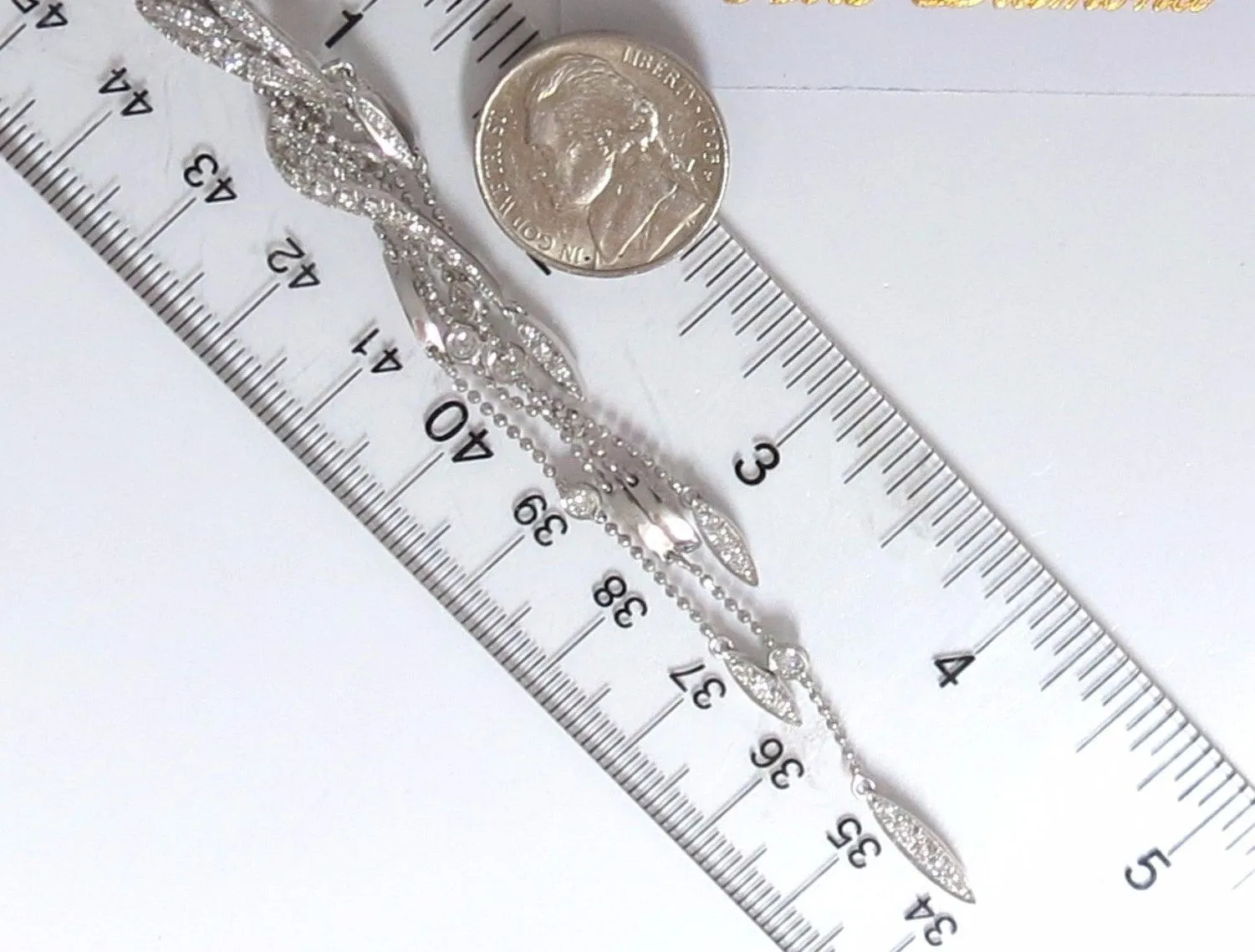 5.00ct natural diamonds modern dangle ball chain drop earrings 18kt