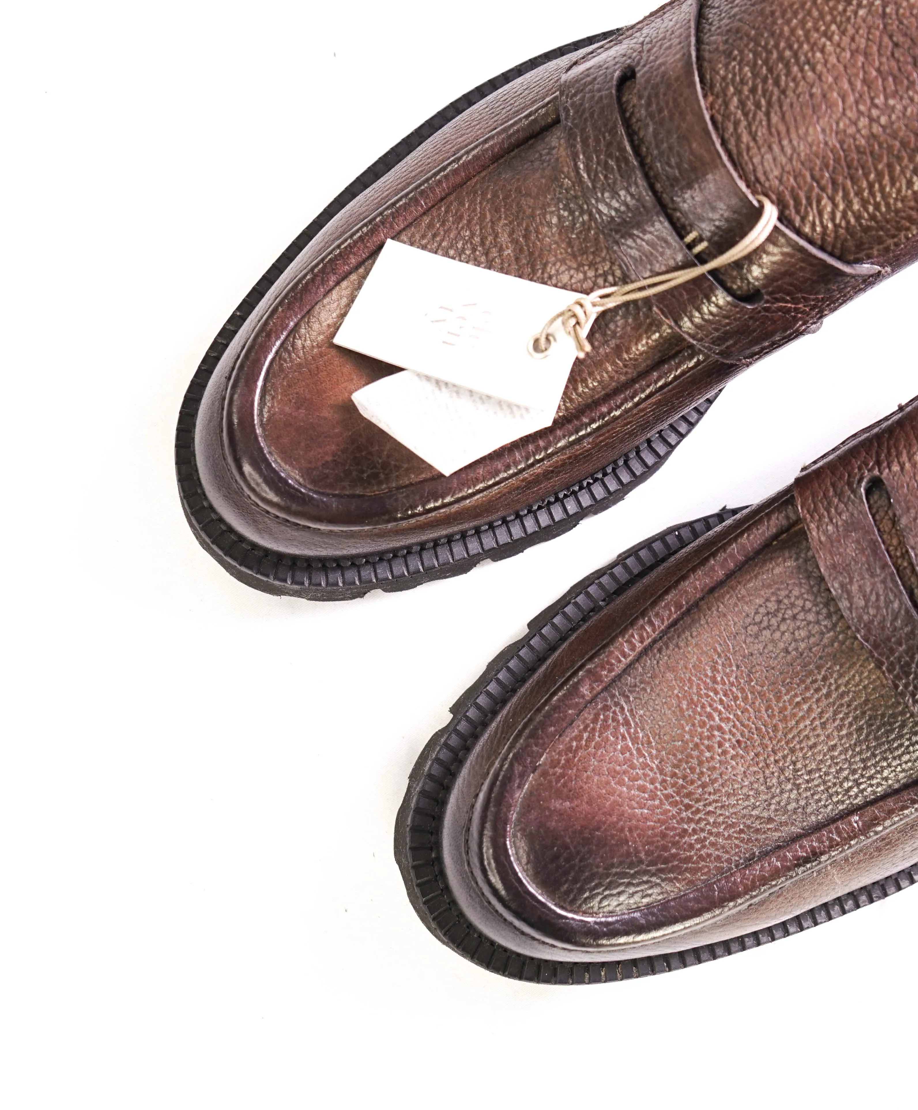$695 ELEVENTY - Brown Chukka Lug Sole Penny Loafer Boots - 11 US (44EU)