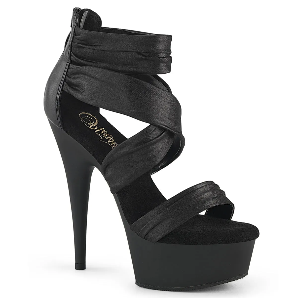 6" Platform Close Back Ruched Ankle Strap Sandal (DELIGHT-620)
